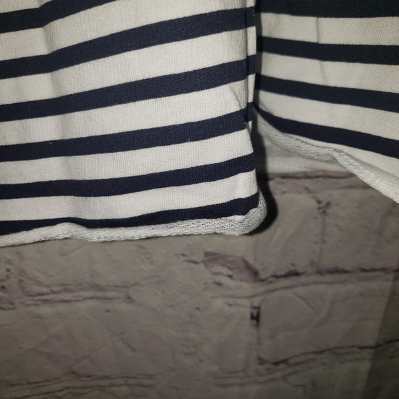 🧡𝅺ZARA Striped Ruffle Collar Raw Hem Top - Picture 3 of 4